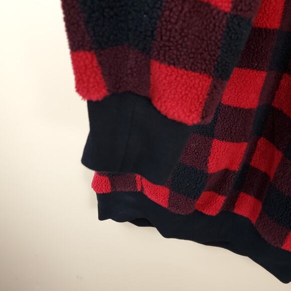 J.CREW Sweater Pullover Buffalo Plaid Check Fleece Shearling Sherpa Snap Size M - Picture 5 of 10